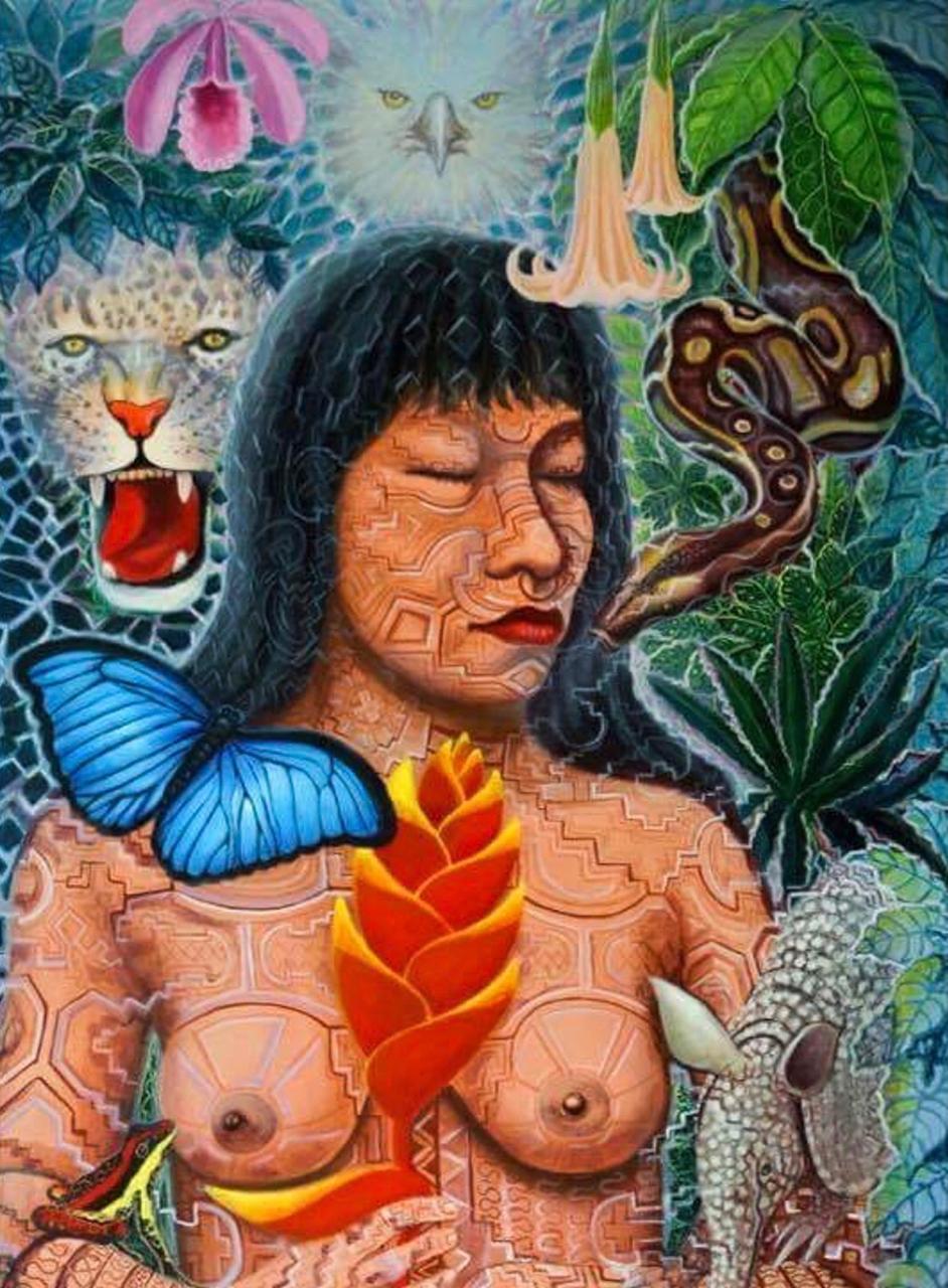 Mujer Shipibo with collector