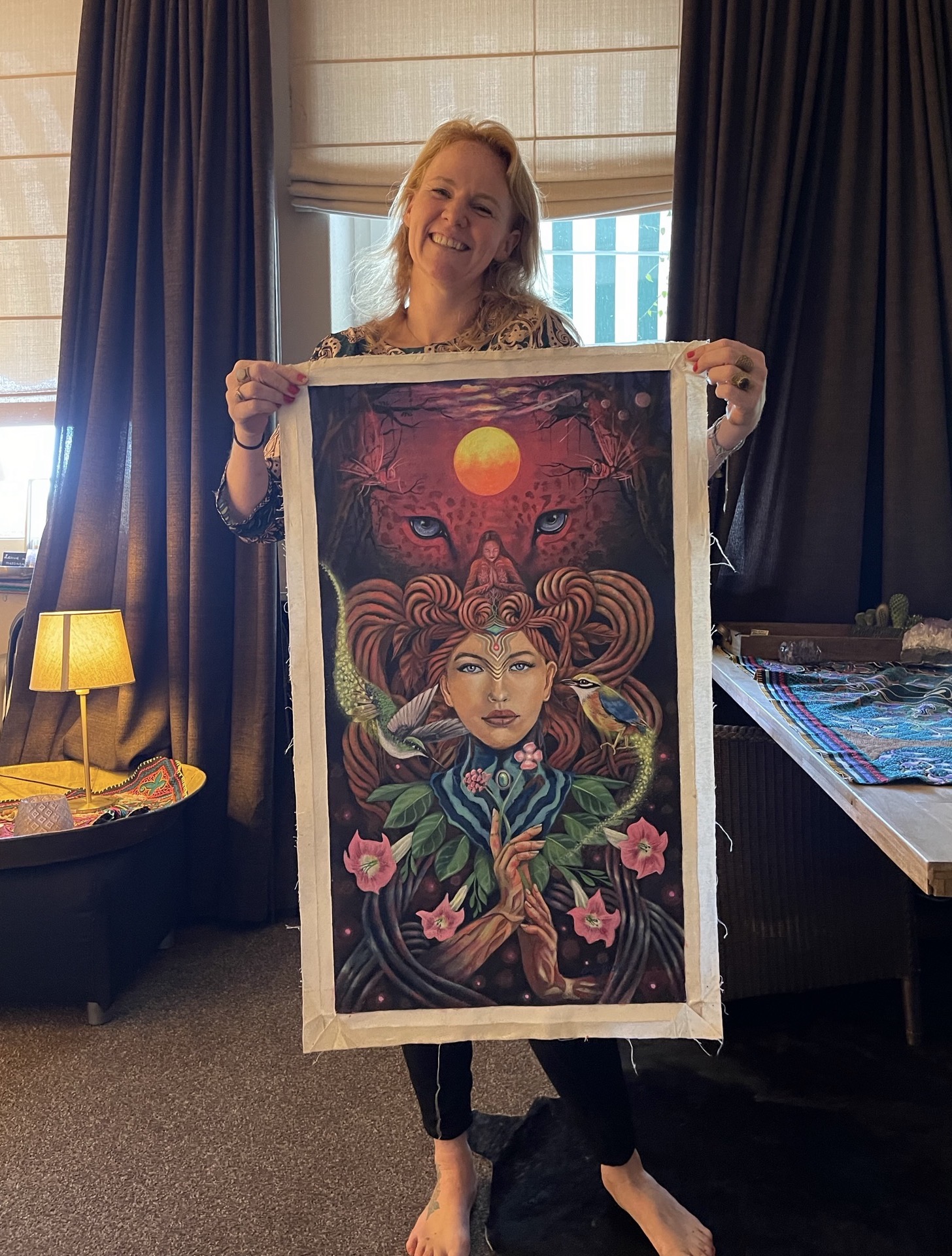 Reina del Bosque with collector